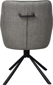Otočná jedálenská stolička Axel, stredne šedá zamatová látka/tkanina
