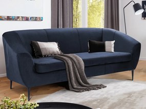 Trojmiestna pohovka Olivio, námornícka modrá zamatová látka