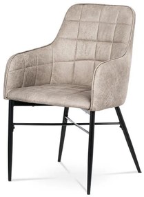 Autronic -  Jedálenská stolička AC-9990 LAN3, poťah lanýžová látka v dekor vintage kože