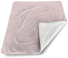 Sablio Deka pre bábätko Ružové vlaštovky z papíru - 80x100 cm