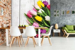 Manufakturer -  Tapeta tulips and wood