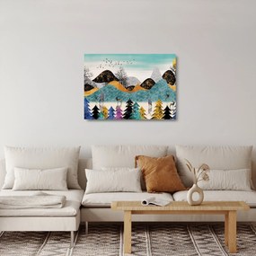 Grafický sklenený obraz s jeleňmi (70x50 cm)