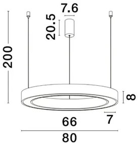 LED luster Morbido 80 čierne s diaľkovým ovládaním