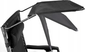 CH Záhradné skladacie relaxačné kreslo so strieškou Zero III - čierna