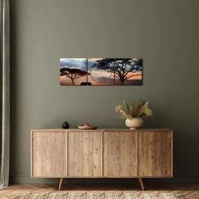 Obraz - Národný park Serengeti, Tanzánia, Afrika (s hodinami) (90x30 cm)