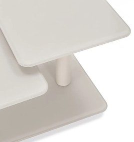 Krémovobiely sklenený konferenčný stolík 54x115 cm Elvi – Marckeric