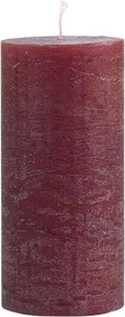 Červená široká sviečka Rustic pillar red - Ø 5*8cm/ 16h