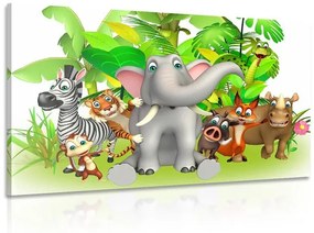 Obraz hravé zvieratká v džungli