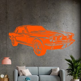 Veselá Stena Samolepka Automobil Ford Mustang Farba: oranžová, Veľkosť: 60 x 28 cm