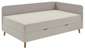Béžová čalúnená jednolôžková posteľ s úložným priestorom 120x200 cm Cabana – Meise Möbel