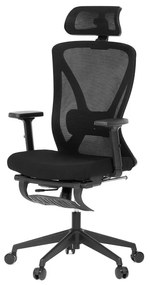 Kancelárske kreslo KA-S257 BK, čierna MESH, podnožka, posuvné sedadlo, 2D podrúčky