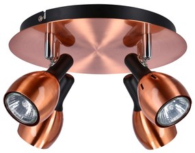 Candellux CROSS Stropné svietidlo 4X50W GU10 Copper 98-34878