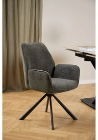Tmavosivé jedálenské kreslo s podrúčkami Graham – Actona