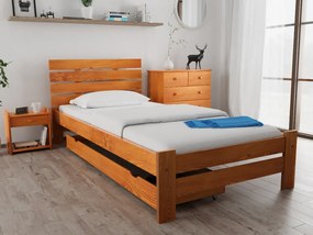 Posteľ PARIS zvýšená 90x200 cm, jelša Rošt: S latkovým roštom, Matrac: Matrac COCO MAXI 20 cm