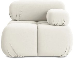 Biely zamatový modul pohovky (pravý roh) Lokua – Makamii