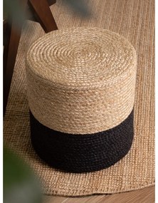 Čierny/v prírodnej farbe taburet Juta Gold Black – Hanse Home