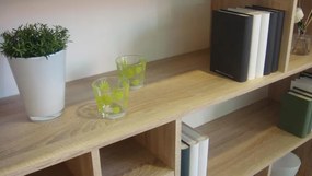 Regál / knižnica Sten 2, dub sonoma/biela