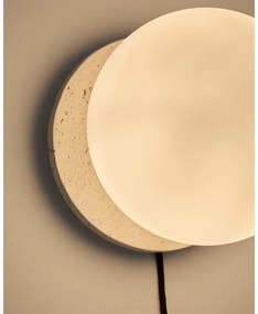 Biele/krémové mramorové nástenné svietidlo ø 20 cm Malachi – Kave Home