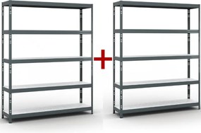 Policový regál 1+1 ZADARMO, 1966x1600x400 mm, nosnosť 350 kg