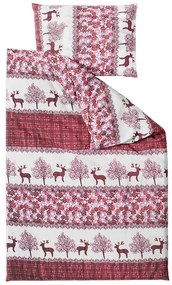 Mikroplyšové obliečky Vianoční sobi vínové