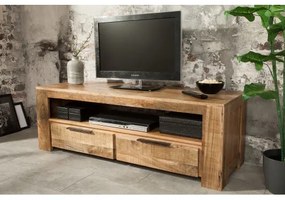 TV-skrinka 38931 130cm Masív drevo Mango Industrial look - Komfort-nábytok