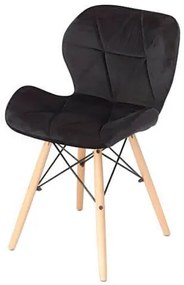 Bestent Jedálenské stoličky 4ks zamatové čierne CARBON