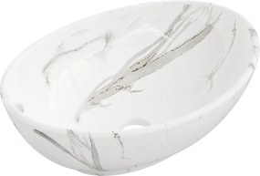 Mexen Elza umývadlo na dosku 40 x 33 cm, biela kameň - 21014082