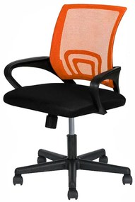 Kancelárska otočná stolička s podrúčkami v rôznych farbách, oranžová