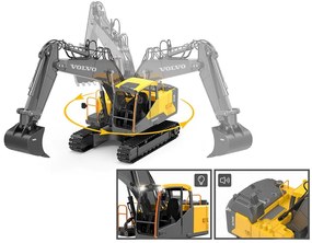 Veľký bager VOLVO 3 v 1 na diaľkové ovládanie - 3 hroty RC0495