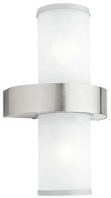 EGLO 86541 - vonkajšie nástenné svietidlo BEVERLY 2xE27/60W strieborná / biela