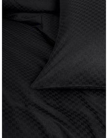 Čierne obliečky na dvojlôžko/predĺžené z bavlny Renforcé 240x220 cm Checkered – Mila Home Luxury