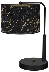 Stolná lampa Senso, 1x čierne/zlaté textilné tienidlo, b