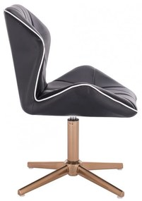 LuxuryForm DESIGN Stolička MILANO MAX na zlatom kríži - čierna