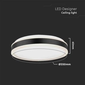LED Stropné svietidlo LED/18W/230V 4000K pr. 35 cm čierna