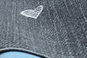 Koberec HEARTS Jeans - sivý