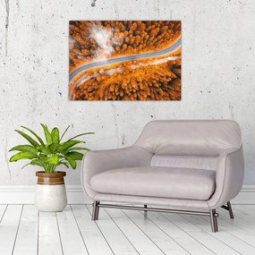 Sklenený obraz - Horská cesta (70x50 cm)