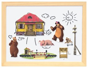 Bino Magnetická tabuľka Máša a medveď, 31 x 23,5 x 3,5 cm