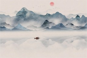 Obraz - Údolie modrých hôr (90x60 cm)