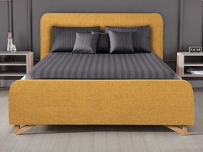 Posteľ Flamingo 180x200 cm, žltá štruktúrovaná tkanina