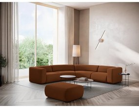 Oranžová/hnedá zamatová podnožka Ekahi – Makamii