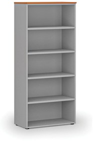 Kancelársky regál PRIMO GRAY, 1781 x 800 x 420 mm, sivá/čerešňa