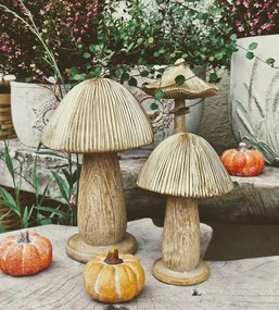 Béžovo-zlatá dekorácia huba Mushroom - Ø 13*20 cm