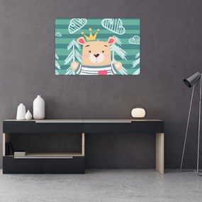 Obraz - Macko v lese (90x60 cm)