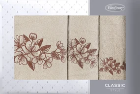 FROTÉ UTERÁK SOFIA SADA 1KS 30X50 CM, 1KS 50X90 CM, 1KS 70X140 CM BÉŽOVÁ