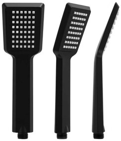 Ručná sprchová hlavica BAO s držiakom a 150 cm hadicou - čierna matná