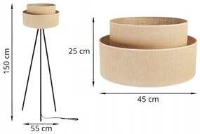 Stojacia lampa Juta, 1x jutové tienidlo, (výber z 2 farieb konštrukcie), m