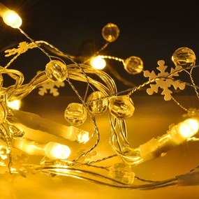 SOLIGHT LED reťaz s ozdobnými príveskami 20LED, 60x mini dekorácia, 2m, 2x AA