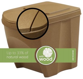 Odpadkové koše na triedený odpad, sada 3 ks x 25 l SORTIBOX - ECO WOOD