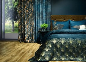 EUROFIRANY Zamatový prehoz, vyrobený technikou "hot press" s potlačou fólie 220 cm x 240 cm tyrkysová 100 % polyester Rozmery textílií: 170 cm x 210 cm