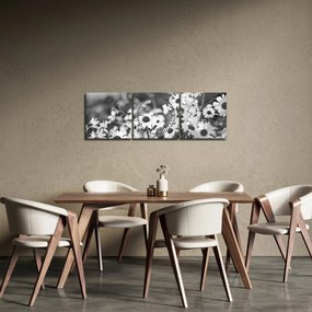 Obraz - Kopretiny (s hodinami) (90x30 cm)